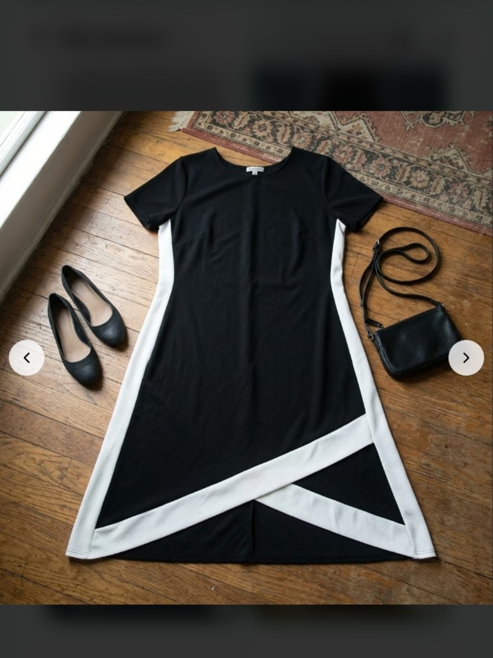 Almost Famous Black and White Colorblock Midi Dress Size 3x